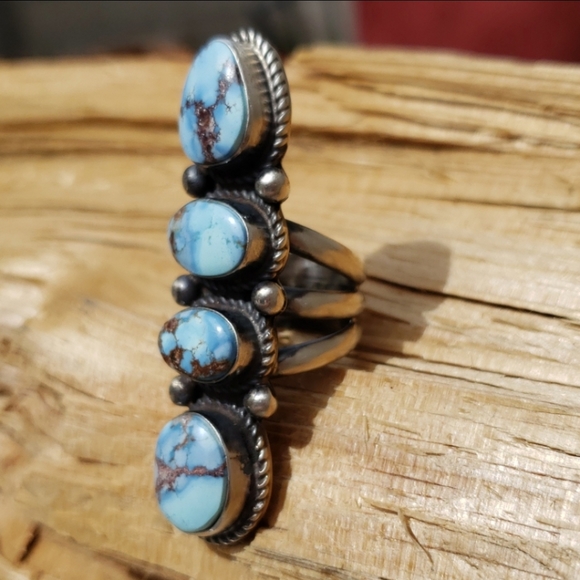 SOLD Golden Hills Turquoise Sterling Ring Sz 6 - Picture 4 of 8